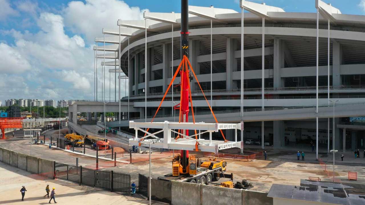 Novo Mangueir O Recebe A Primeira Estrutura Met Lica Para Cobertura Do