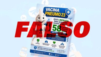 Informação de vacina Pneumo 23 para maiores de 58 anos é falsa