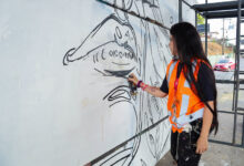 Artistas mulheres pintam viaduto em Manaus como parte do projeto ‘Manaus em Cores: Arte que Protege’