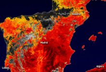 Termômetro marca altas temperaturas durante onda de calor na Espanha