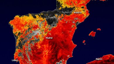Termômetro marca altas temperaturas durante onda de calor na Espanha