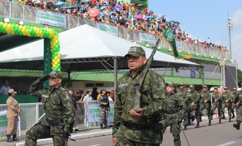 Desfile de 7 de setembro no Sambódromo de Macapá, no Amapá