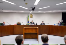 Ministros do Supremo Tribunal Federal durante sessão em Brasília.
