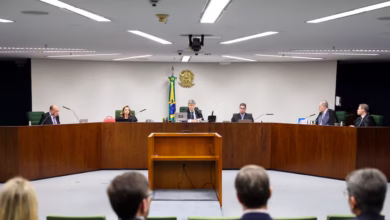 Ministros do Supremo Tribunal Federal durante sessão em Brasília.