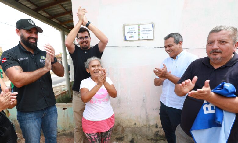 Ruas pavimentadas no bairro do Tapanã em Belém