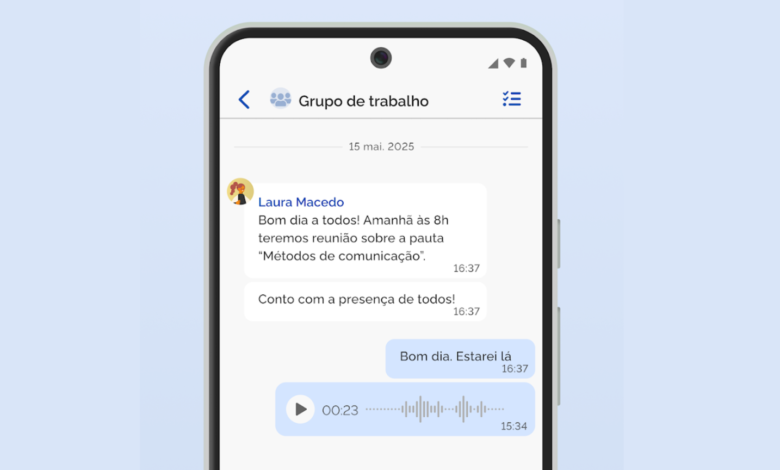 Tela do aplicativo MSG Gov, desenvolvido para comunicação segura entre órgãos do governo