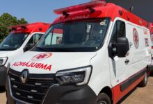 Ambulâncias do SAMU estacionadas em Porto Velho