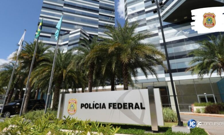 Policiais federais em operação de segurança