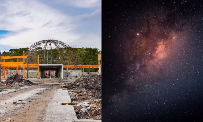 Obras do novo planetário no Parque da Ciência Newton Freire Maia no Paraná