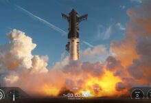 Foguete Starship da SpaceX em missão orbital