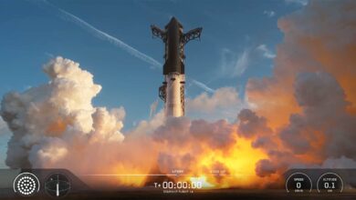 Foguete Starship da SpaceX em missão orbital