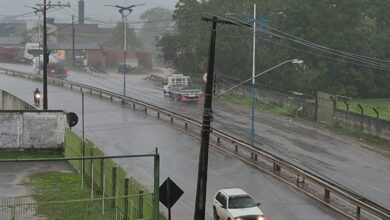 Vista aérea da cidade de Rio Branco durante o período de chuvas atípicas em setembro.
