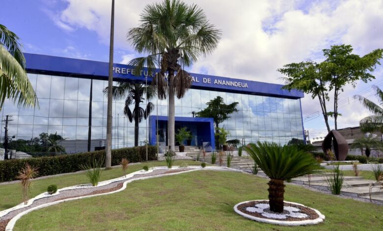 Fachada da Prefeitura de Ananindeua, no Pará