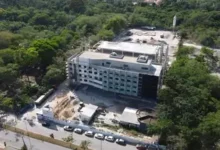 Vista das obras do novo Hospital Regional Público do Leste em Paragominas
