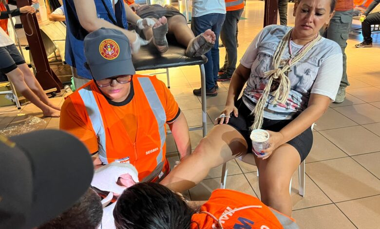 Profissionais de saúde da Sesma atendem devotos durante as procissões do Círio de Nazaré em Belém