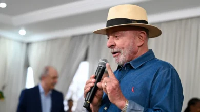 O presidente Lula durante pronunciamento oficial.