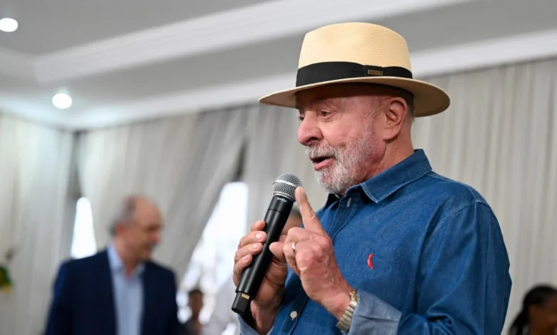 O presidente Lula durante pronunciamento oficial.