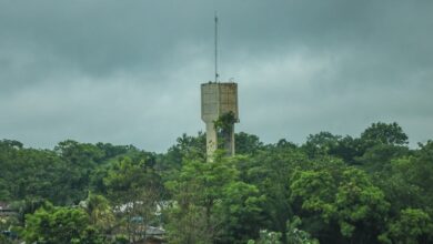 Paisagem sob chuvas intensas no Acre