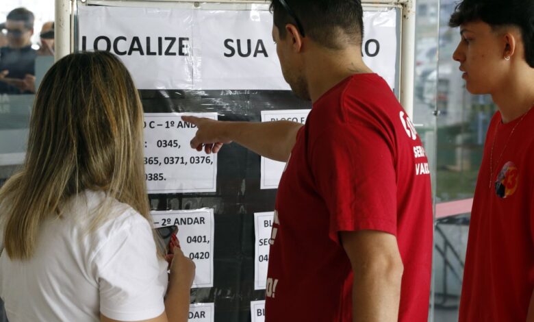 Urna eletrônica durante votação