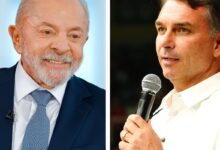 Candidatos e estúdio de televisão durante preparação para debate eleitoral